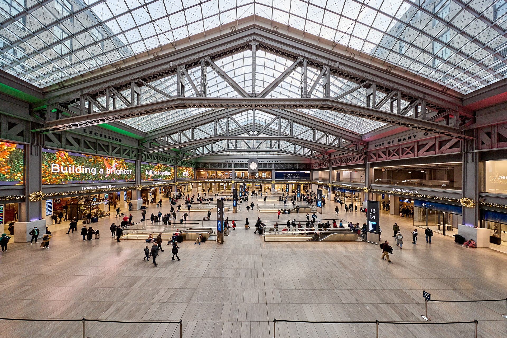 Interior of Moynihan Train Hall in New York