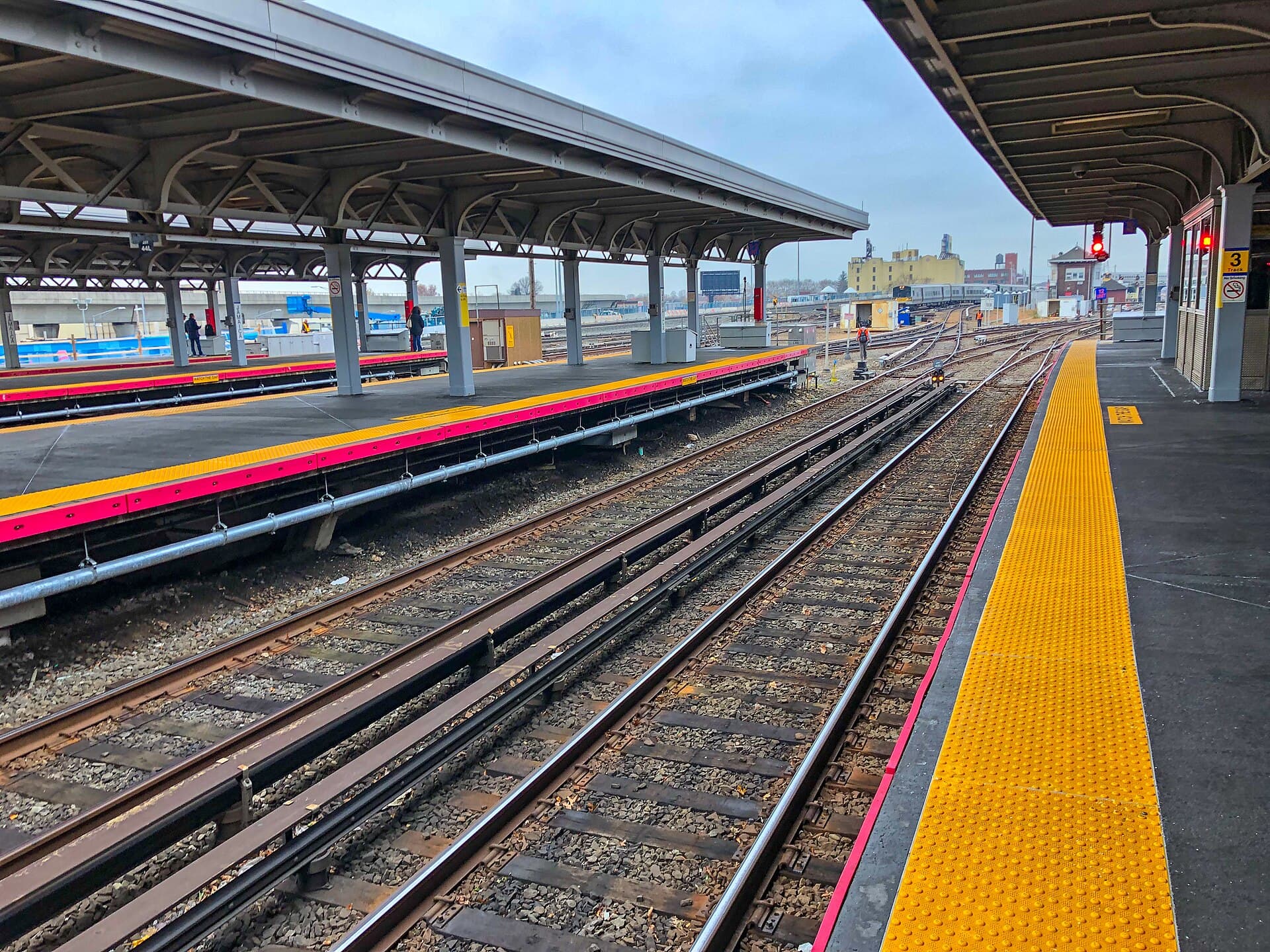 Long Island Rail Road train platform at Jamaica Station